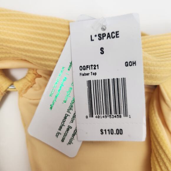 L*Space Fisher Bikini Top in Yellow/Orange Size Small NWT - Picture 3 of 4